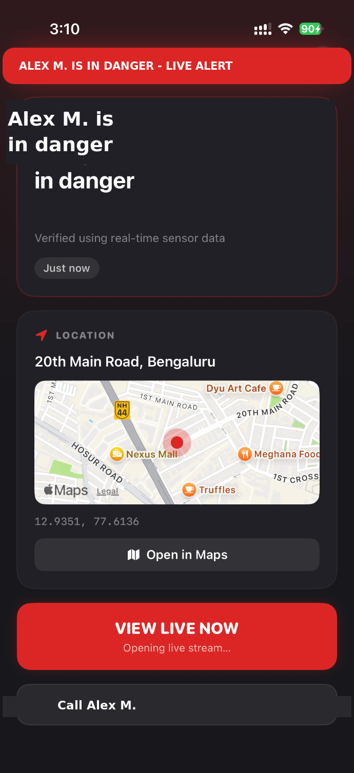 Emergency alert notification on phone